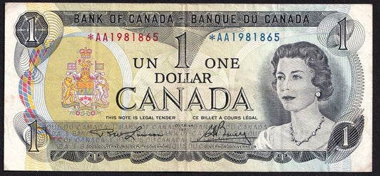 Canada 1973 $1 One Dollar Replacement Banknote Lawson - Bouey *AA 1981865