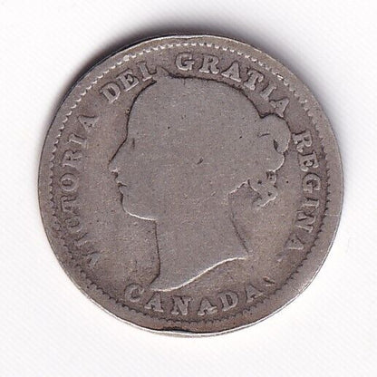 Canada 1900 10c Ten Cent Silver Coin Queen Victoria .925 Silver