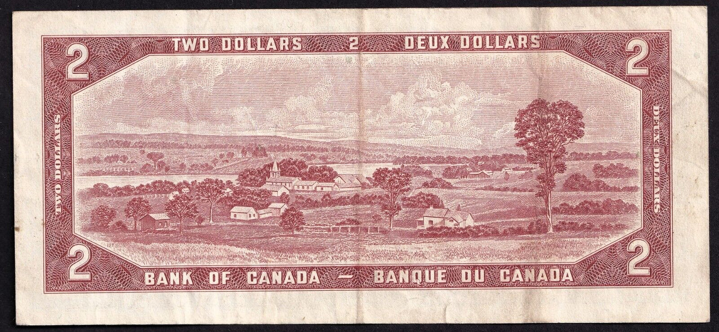 Canada 1954 $2 Two Dollar Banknote Beattie - Rasminsky Y/U 7092286