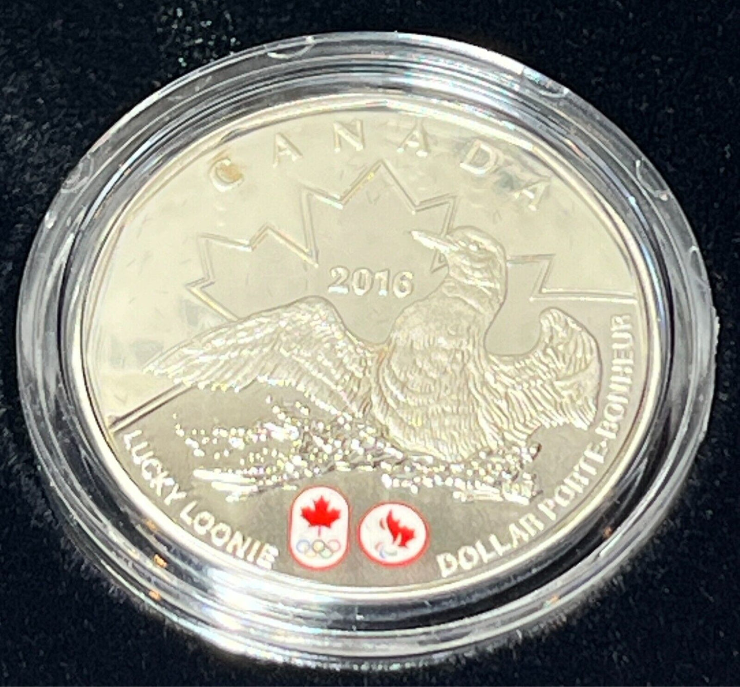 Canada 2016 $1 Fine Silver Coin - Lucky Loonie - 99.99% Fine Silver  - Complete