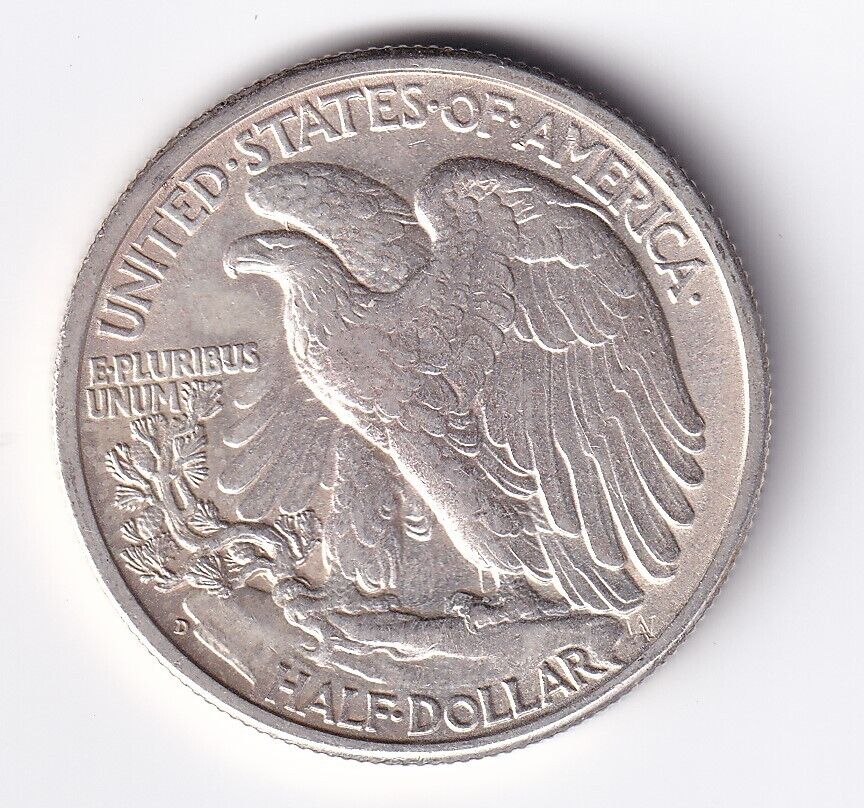 United States 1941-D  .900 Silver Walking Liberty Half Dollar 50 Cent XF+