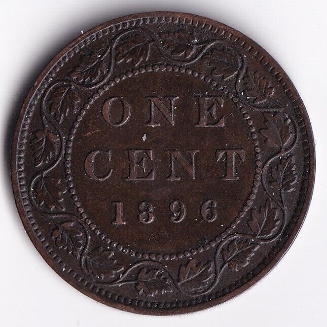 1896 Canada 1 One Cent Queen Victoria Penny VF-30 #2