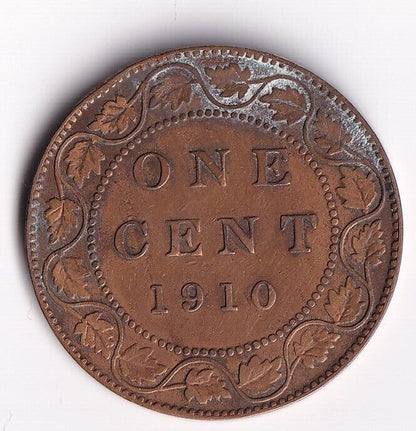 Canada 1910 1 Cent One Large Cent Coin King Edward Nice Details