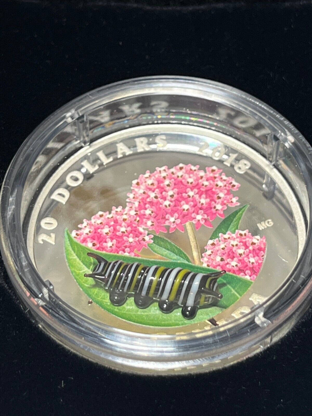 RCM 2018 Canada $20 Fine Silver Coin Little Creatures: Monarch Caterpillar