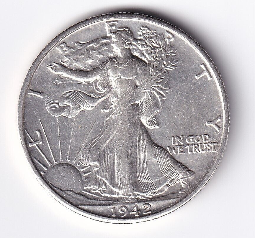 United States 1942-D  .900 Silver Walking Liberty Half Dollar 50 Cent XF+ #2