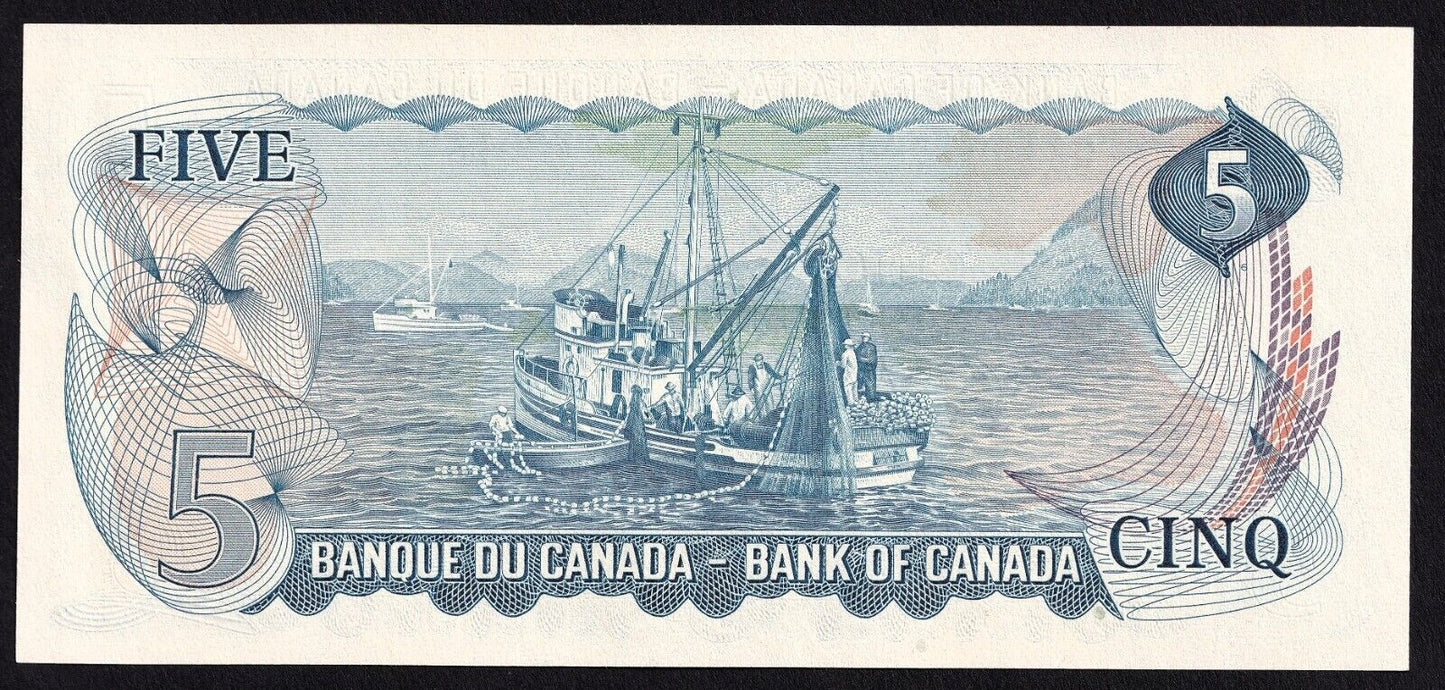 Canada 1972 $5 Five Dollar Banknote Lawson-Bouey Beautiful Colour CA 1801348