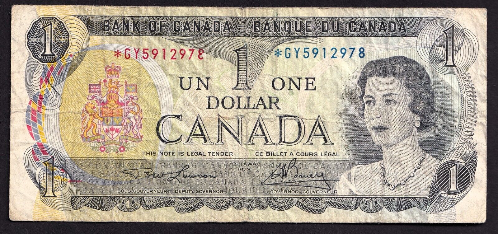 Canada 1973 $1 One Dollar Replacement Banknote Lawson - Bouey *GY 5912978