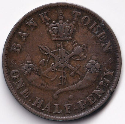 Bank Of Upper Canada 1857 Half Penny Dragonslayer Token PC-5D BR-720 #5