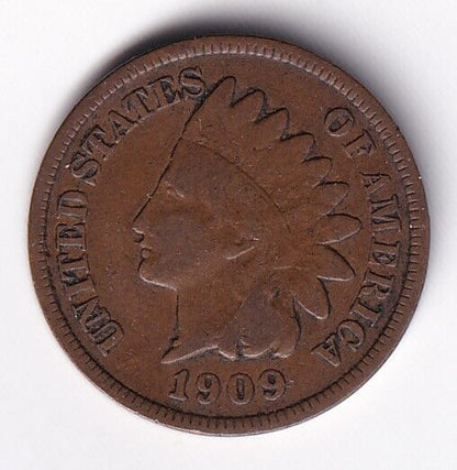 United States USA 1909 1c One Cent Indian Head Penny Bronze Coin #2