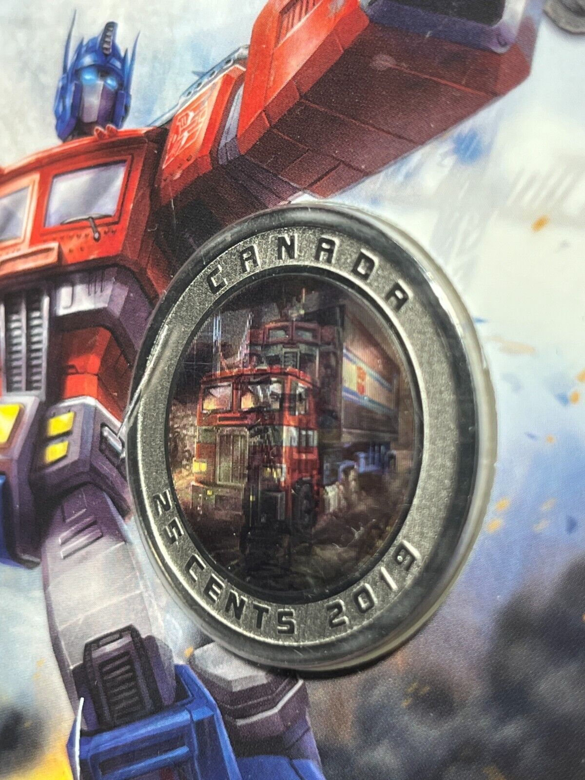 2019 OPTIMUS PRIME 3-D Lenticular Coin 25-cent Coin Canada Transformers