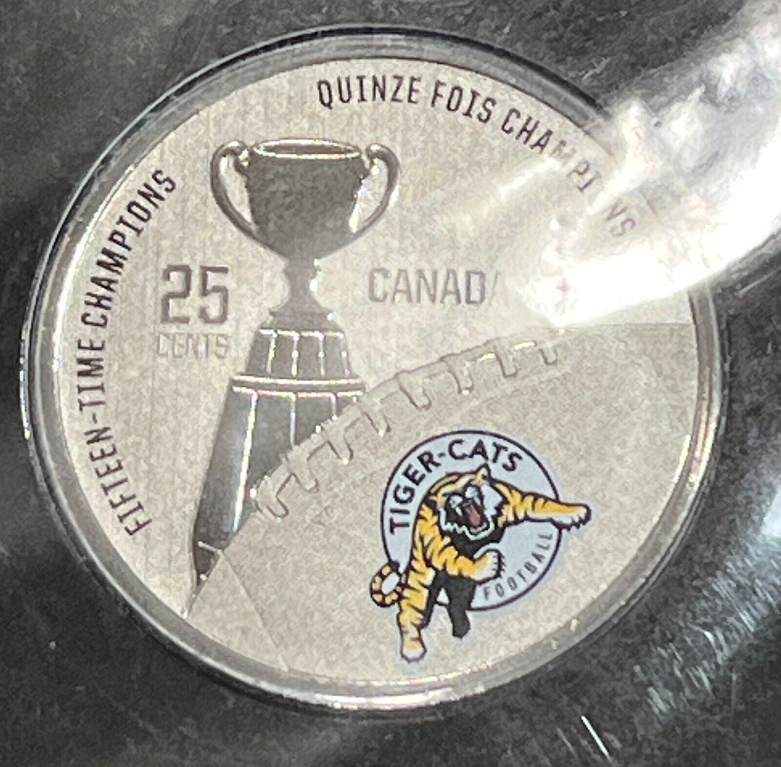 2012 'Hamilton Tiger-Cats' CFL Colorized 25-Cent Coin and Stamp Set -Sealed