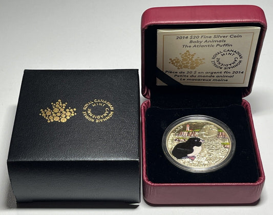 2014 RCM 1 oz 9999 Fine PROOF Silver Coin - Baby Animals : Atlantic Puffin