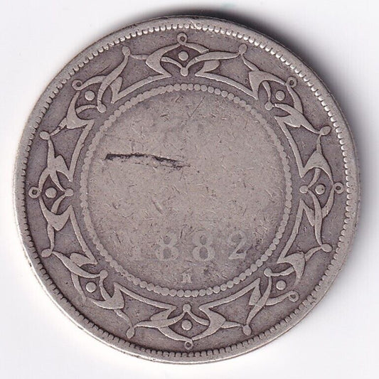 Newfoundland 1882 50 Cent Queen Victoria .925 Silver Coin - G-VG NFLD