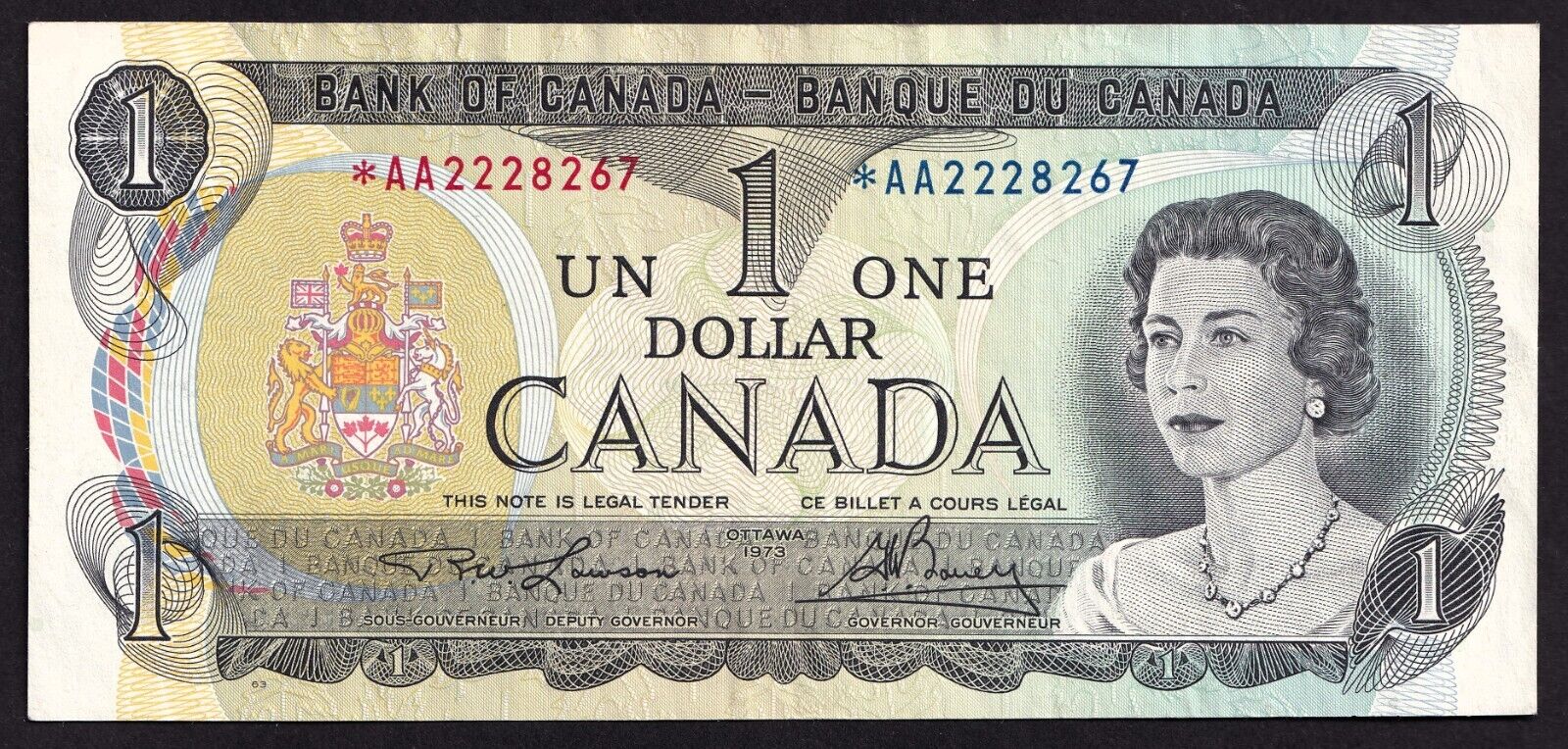 Canada 1973 $1 One Dollar Replacement Banknote Lawson - Bouey *AA 2228267