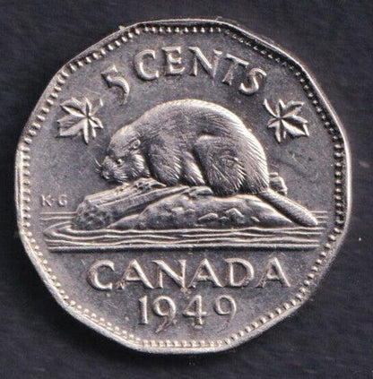 Canada 1949 Five Cent 5c Nickel King George VI UNC