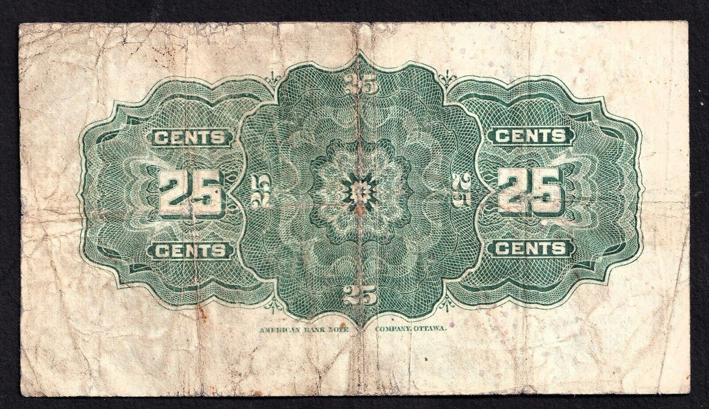 1900 Dominion of Canada 25c Shinplaster Note - Courtney