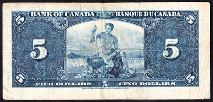 Canada 1937 $5 Five Dollar Banknote Coyne - Towers E/S 8984778