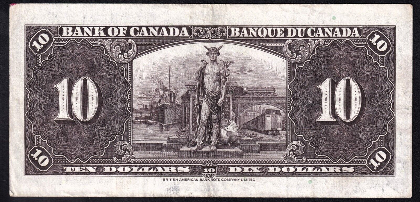 Canada 1937 $10 Ten Dollar Banknote Coyne - Towers K/T 3362664