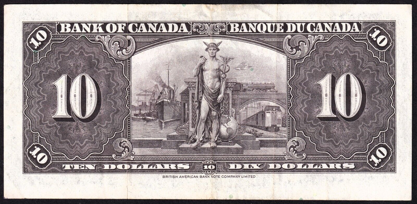 Canada 1937 $10 Ten Dollar Banknote Coyne - Towers H/T 6460783