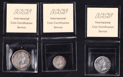 1955 Canada Proof Like Set Certified By ICCS - Arnprior Silver Dollar PL-64, 65