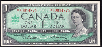 Canada 1967 $1 One Dollar Replacement Banknote Beattie - Rasminsky *N/O 0014724