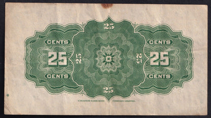 1923 Dominion of Canada 25c Shinplaster Note Campbell - Clark 635790