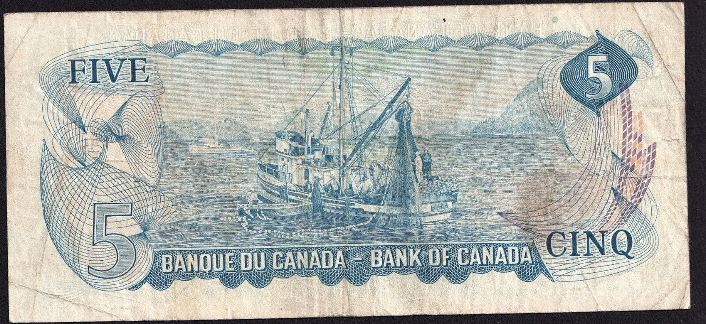 Canada 1972 $5 Five Dollar Banknote Bouey - Rasminsky Replacement *CC 3050171