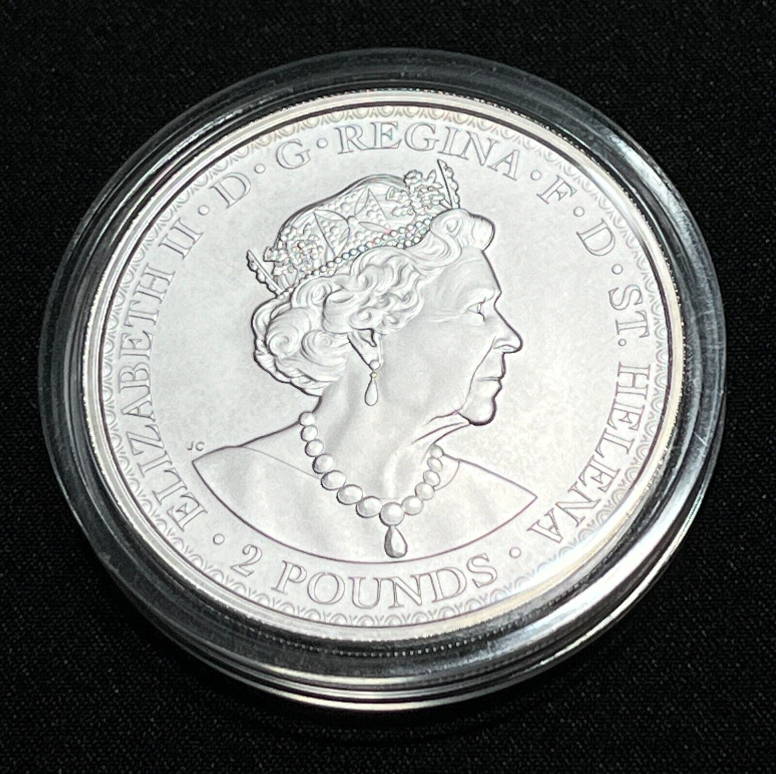 2022 St. Helena 2 oz Silver £2 Una and the Lion Proof In Original Capsule