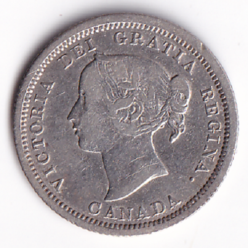 Canada 1870 5C 5 Cents F.R. Queen Victoria .925 Silver Coin