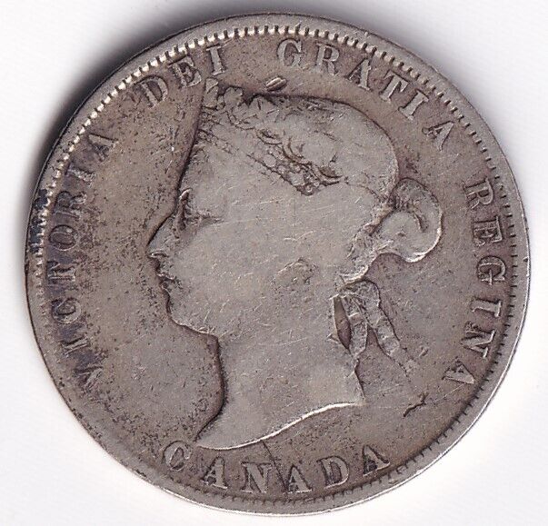 Canada 1872 H 25c Twenty Five Cent Silver Coin Queen Victoria .925 Silver #3