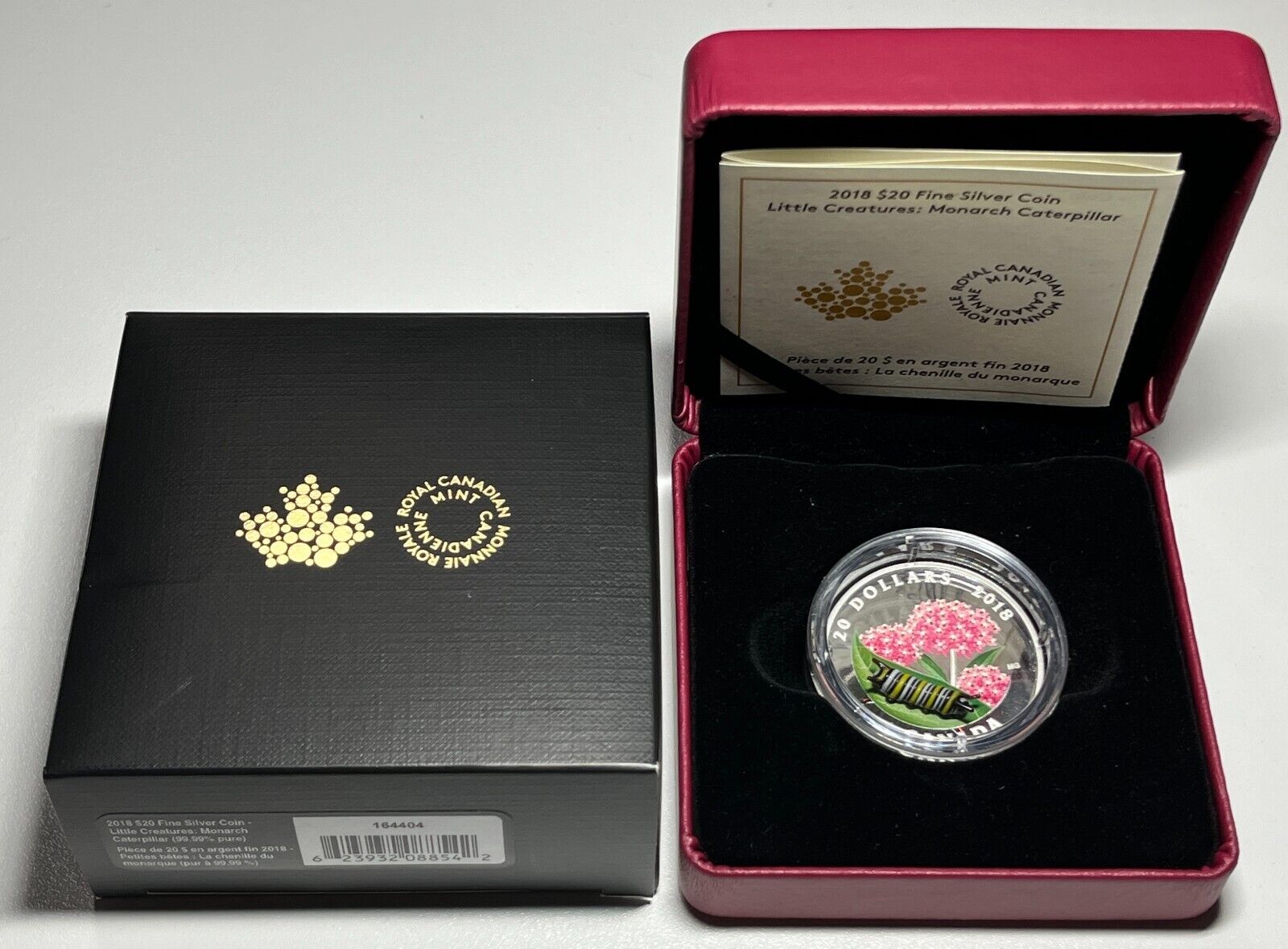 2018 Canada $20 Fine Silver Coin Little Creatures: Monarch Caterpillar