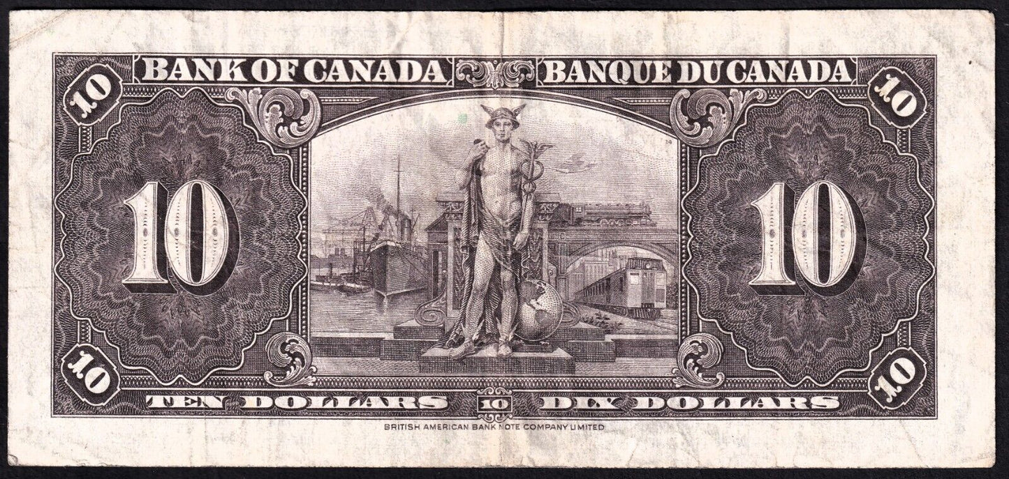 Canada 1937 $10 Ten Dollar Banknote Coyne - Towers L/T 3179375