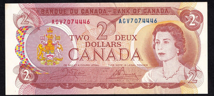 Canada 1974 $2 Two Dollar Banknote  Crow - Bouey AGV 7074446