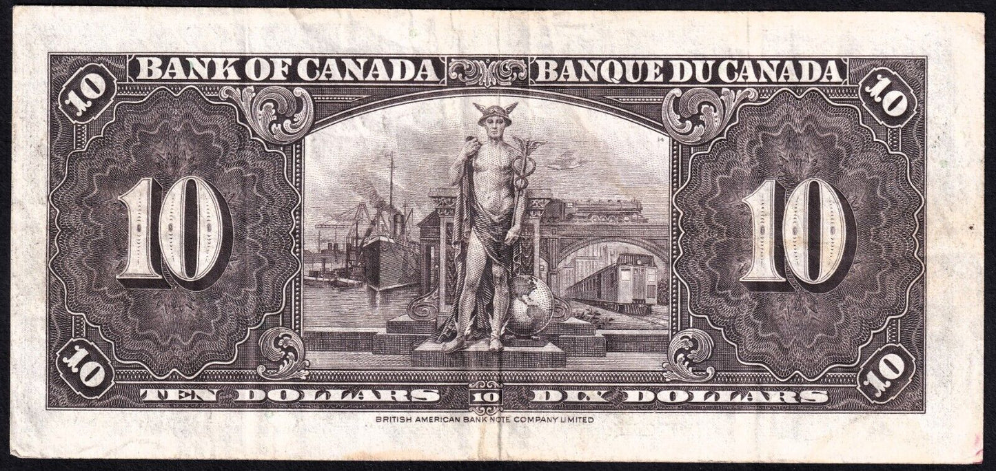 Canada 1937 $10 Ten Dollar Banknote Coyne - Towers J/T 3568932