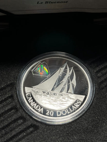 Canada 2000 The Bluenose Fishing Schooner $20 Dollars Silver Coin RCM W Box/COA