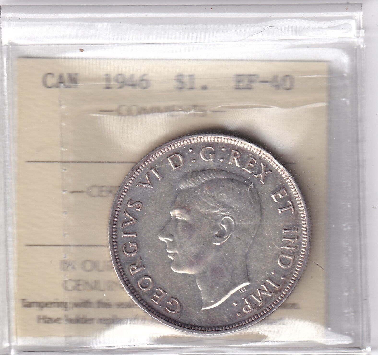 Canada 1946 $1 Silver Dollar Silver Coin ICCS Graded Extra Fine - 40