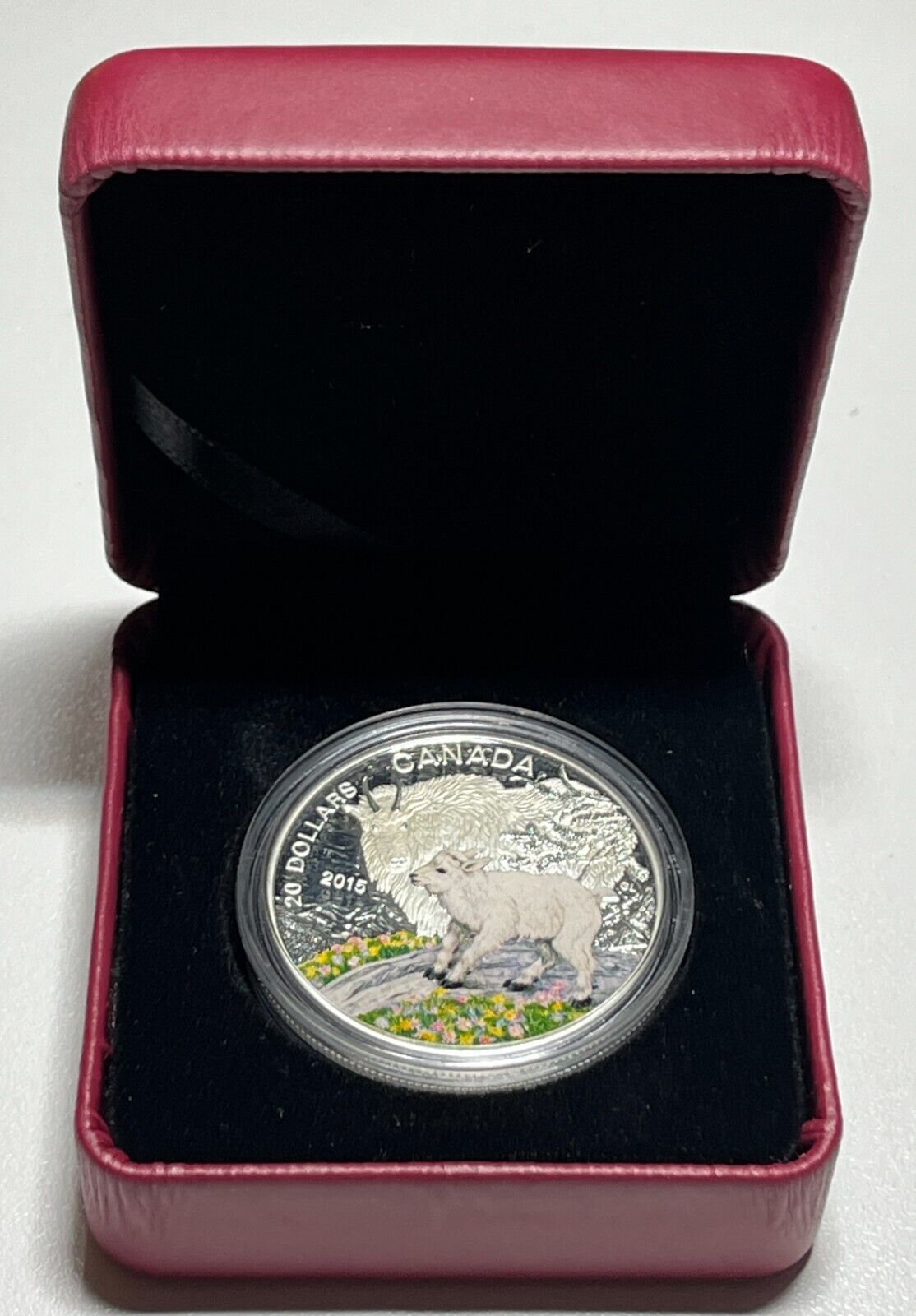 2015 Mountain Goat-Baby Animals Colorized Proof $20 Silver Coin 1oz .9999