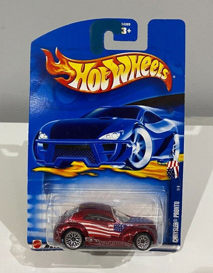 Hot Wheels 2002 Mattel Wheels Red USA Chrysler Pronto 1/4