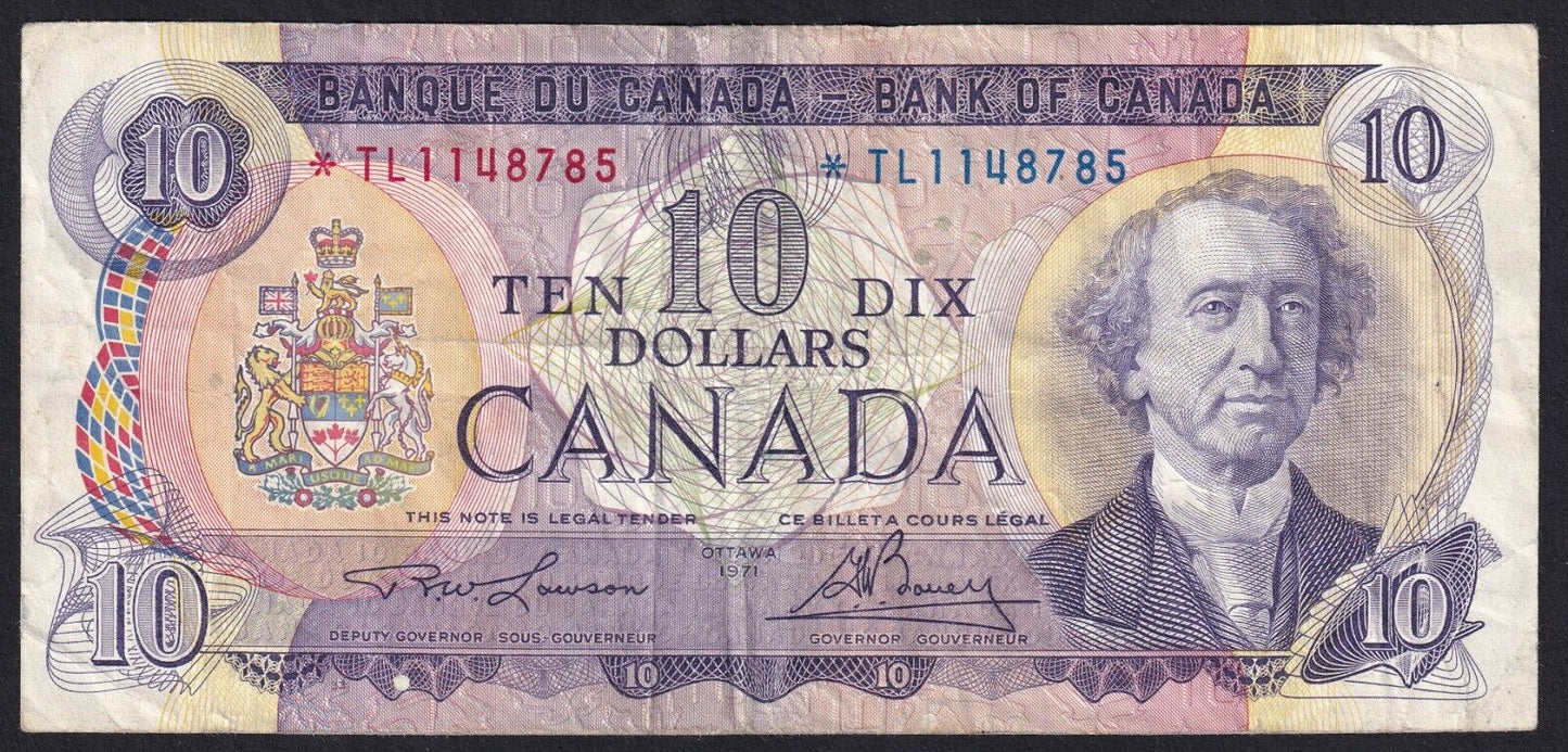 Canada 1971 $ 10 - BC-49cA - Lawson-Bouey - Replacement Prefix *TL 1148785