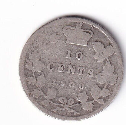 Canada 1900 10c Ten Cents Queen Victoria  .925 Silver