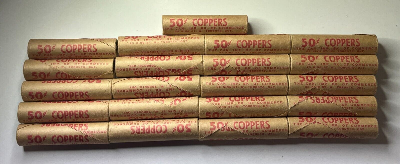 1966 Mint Sealed CIBC Roll Of 50 Uncirculated Canada Pennies