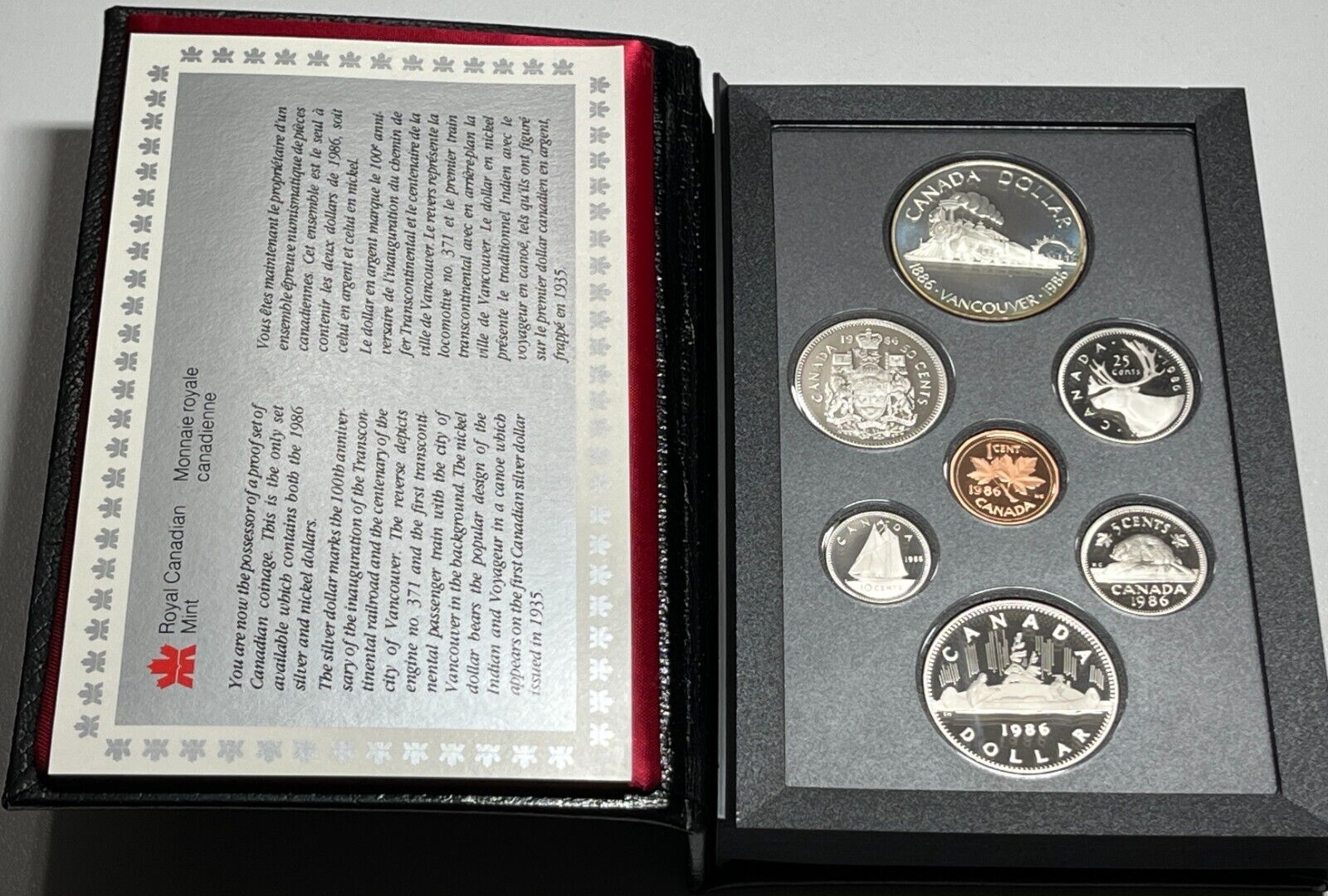 1986 Canada Double Dollar Prestige Set Vancouver Silver Dollar Mint Set With COA