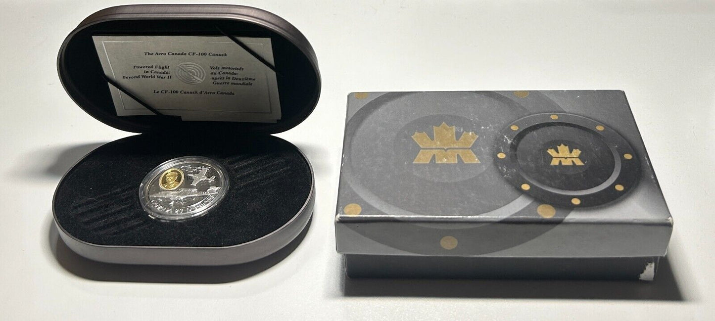 1996 $20 Aviation Series II: The Avro Canada CF-100 Canuck (Gold-Plated Cameo)