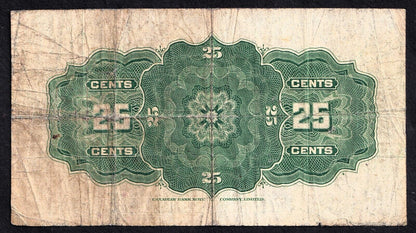 1923 Dominion of Canada 25c Shinplaster Note McCavour - Sanders 132244