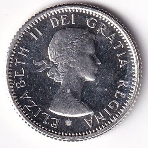 1961 Canada 10 Ten Cents Queen Elizabeth II Dime .800 Silver Proof Like