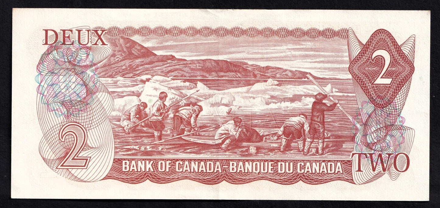 Canada 1974 $2 Two Dollar Banknote  Crow - Bouey AGN 0269567