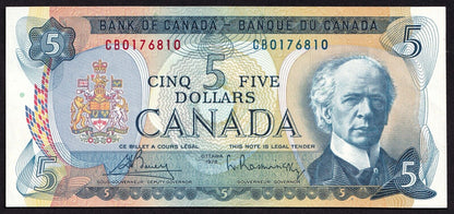 Canada 1972 $5 Five Dollar Banknote Bouey - Rasminsky Banknote CB 0176810