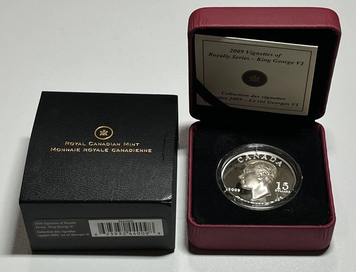 2009 Canada Vignettes of Royalty King George VI $15 Silver Coin W Box + COA