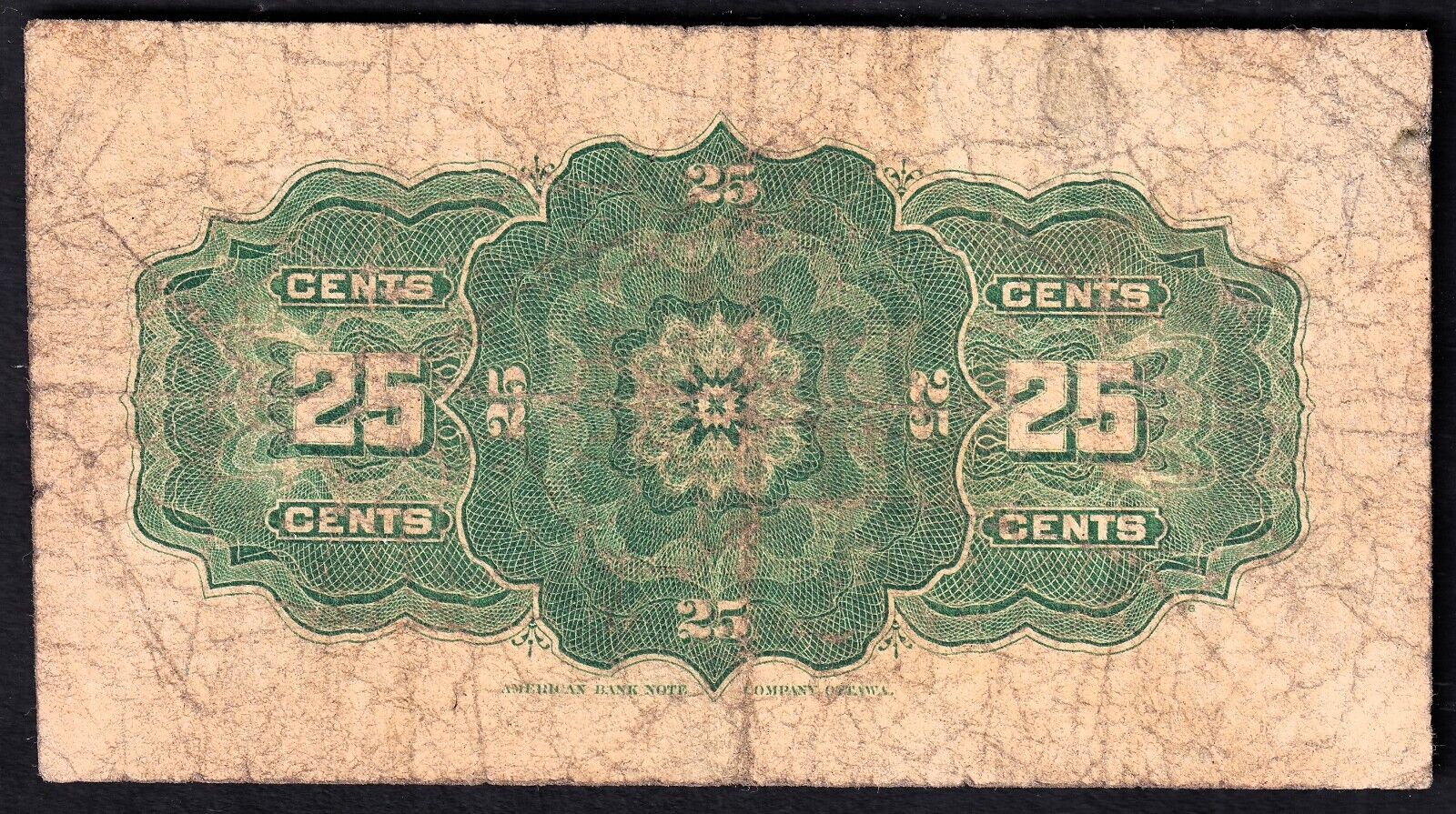 1900 Dominion of Canada 25c Shinplaster Note Bouville