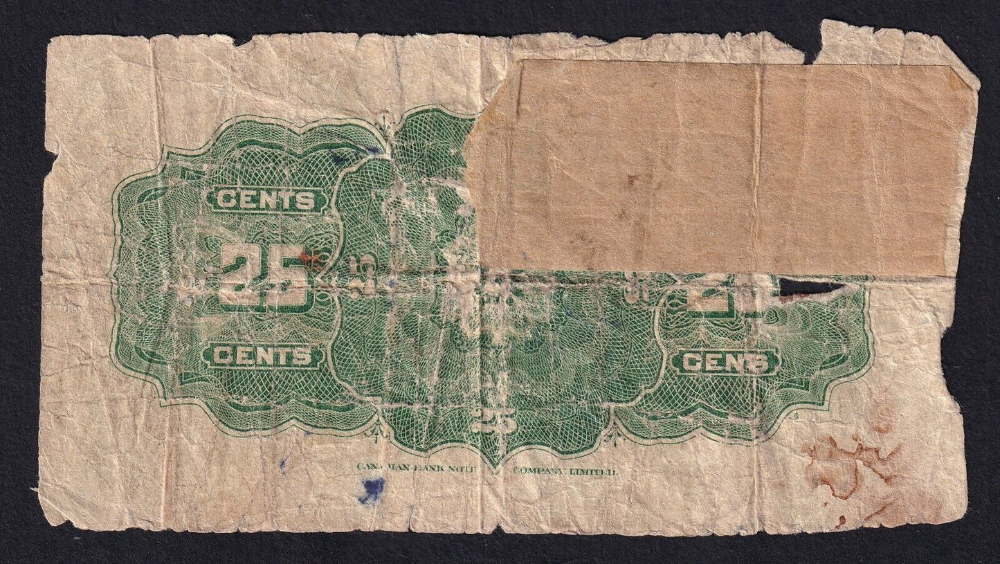 1923 Dominion of Canada 25c Shinplaster Note McCavour - Saunders 532741